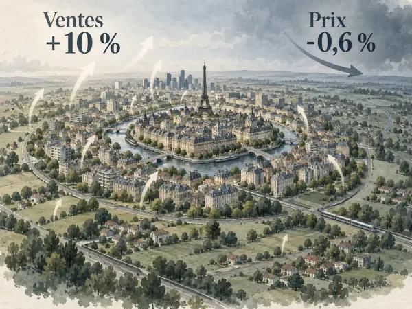 Illustration - Immeubles et maisons franciliennes