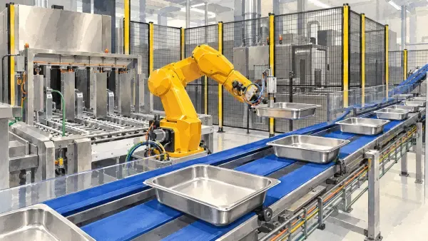 Illustration d’une laverie industrielle de cantine