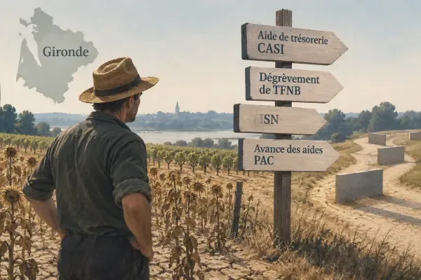 Illustration - Exploitation agricole frappée par la sécheresse