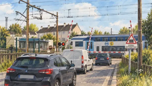 Illustration - passage à niveau à Brétigny