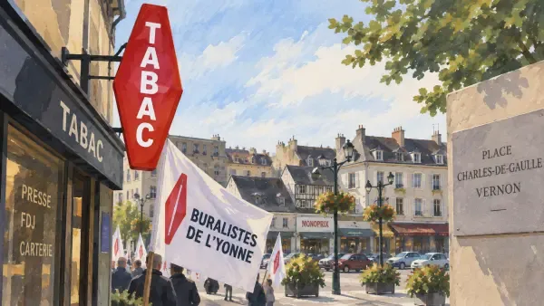 Manifestation de buralistes à Vernon