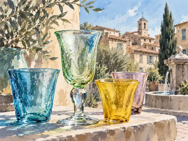 Soufflage du verre à Biot