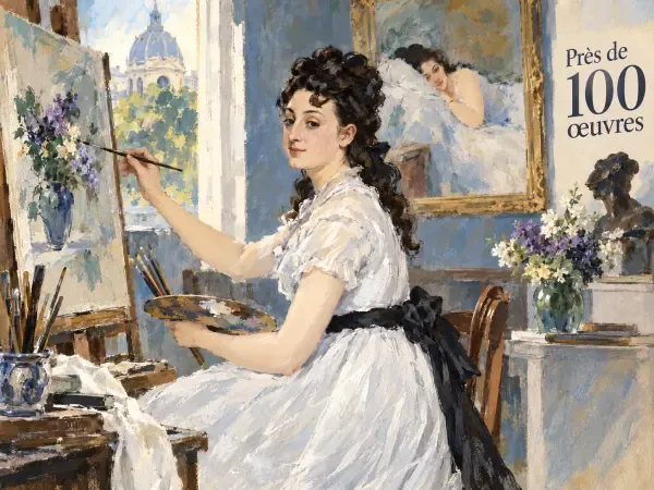 Eva Gonzalès devant ses tableaux