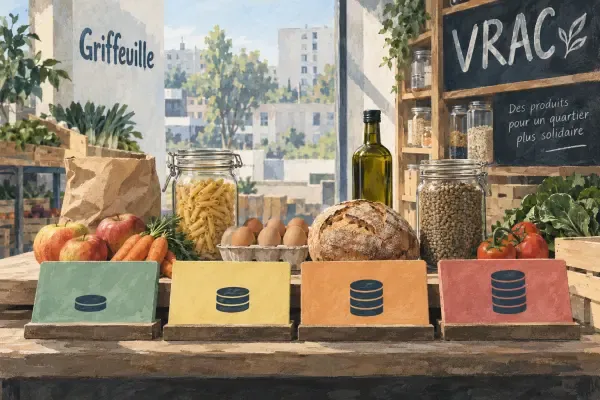 Illustration - épicerie de quartier à Griffeuille