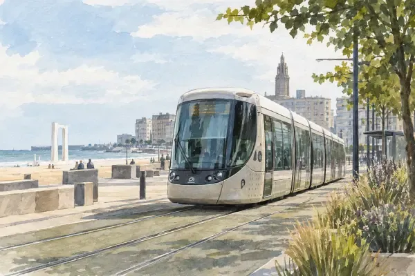 Illustration du tramway du Havre