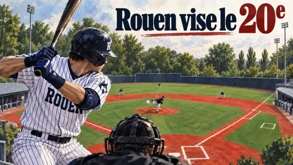 Illustration - match de baseball à Rouen