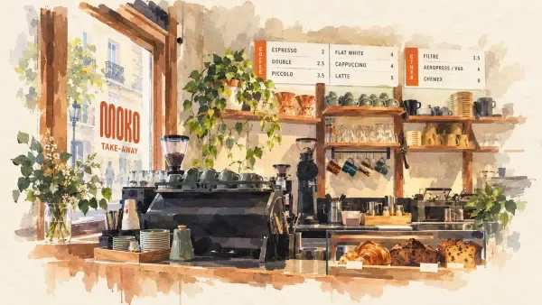 Illustration - comptoirs de café bordelais