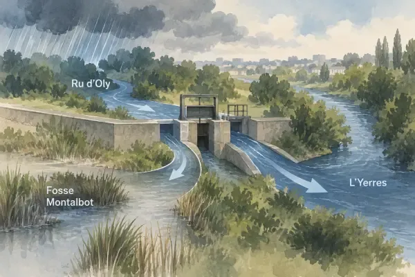 Illustration - Ouvrages hydrauliques du Ru d’Oly