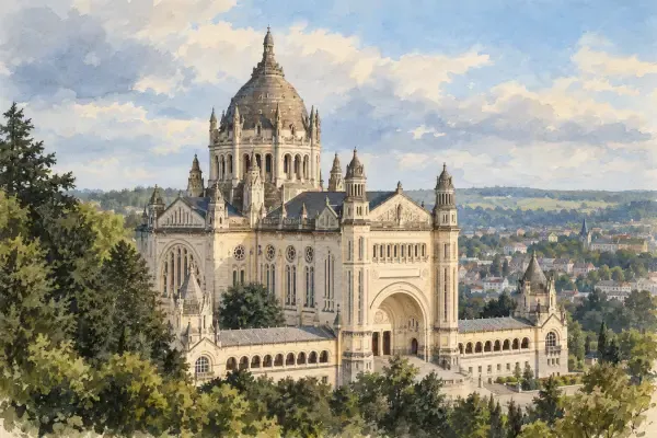 Basilique Sainte-Thérèse dominant Lisieux