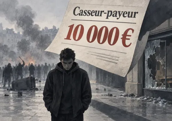 Illustration - manifestation et dégâts urbains
