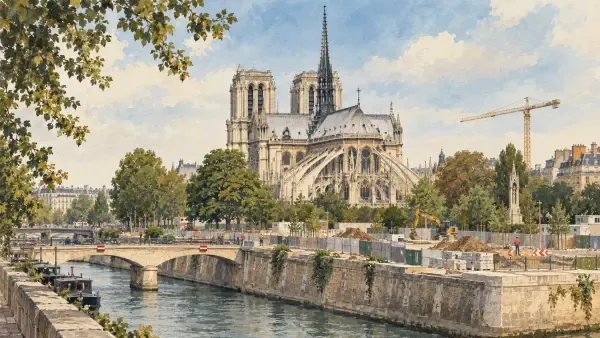 Illustration des abords de Notre-Dame