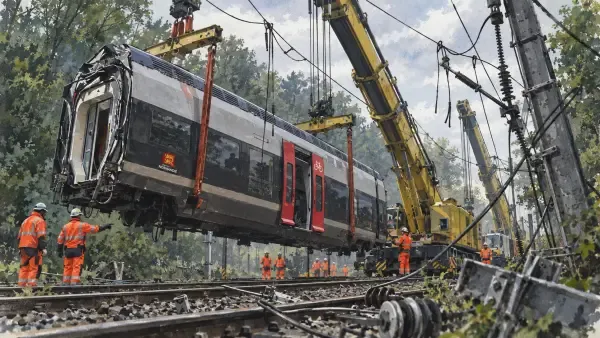 Illustration - voie ferroviaire interrompue
