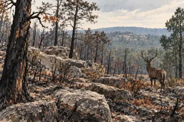 Illustration - forêt de Fontainebleau après incendie