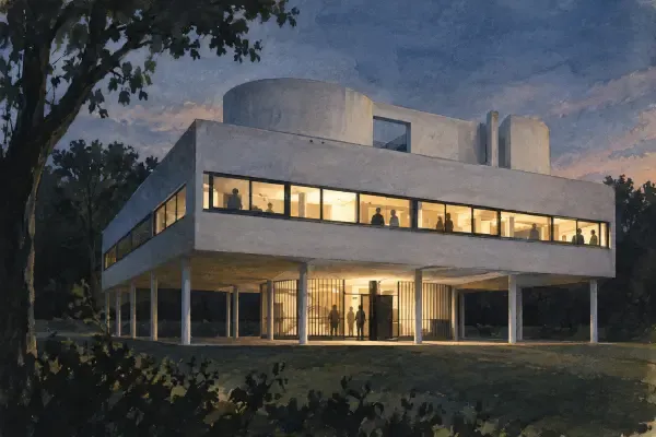Illustration - Nocturne à la Villa Savoye