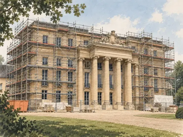 Château de Bénouville en restauration