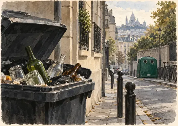 Illustration - bornes de tri du verre