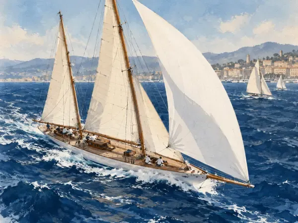 Illustration - yachts classiques à Cannes