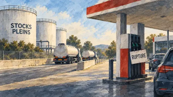 Illustration - station-service et camion-citerne