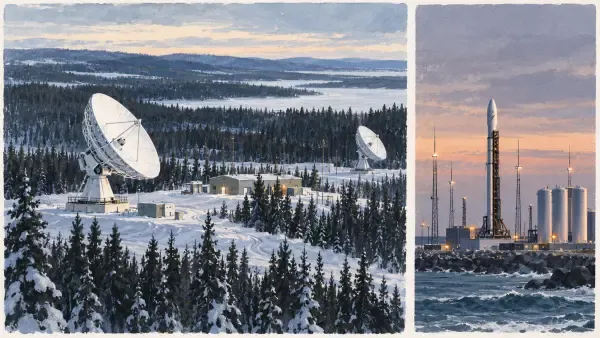 Antenne spatiale dans l’Arctique canadien