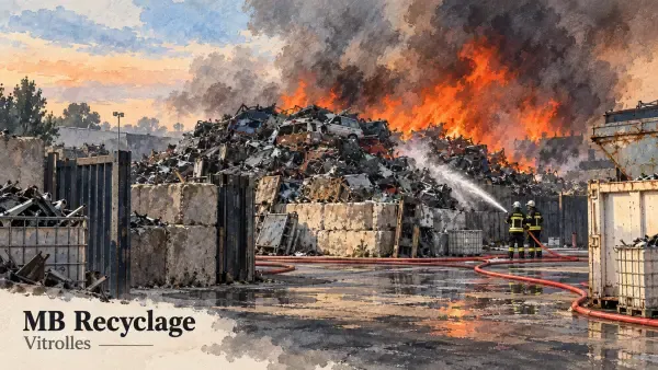 Illustration de la casse incendiée