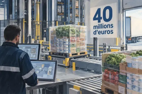Illustration d’un entrepôt logistique automatisé