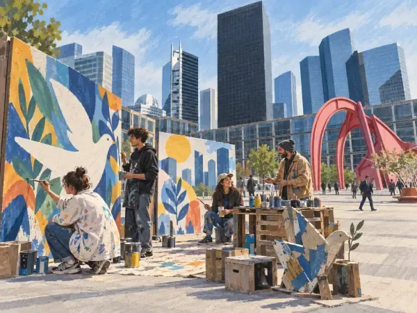 Illustration du parvis en street art