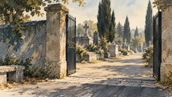 Illustration - allée de cimetière sans voiture