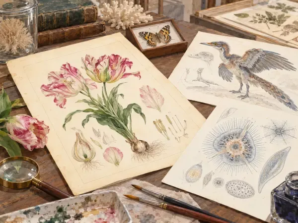 Illustration de dessins naturalistes