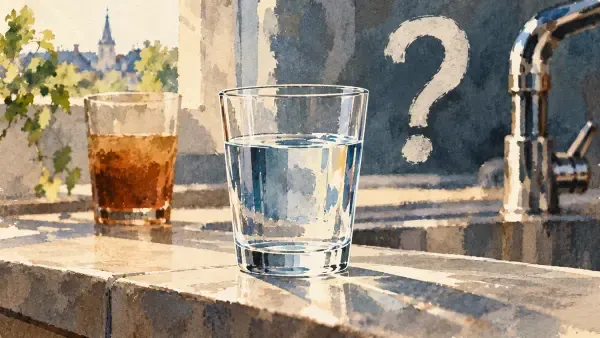 Illustration de l’eau colorée au robinet