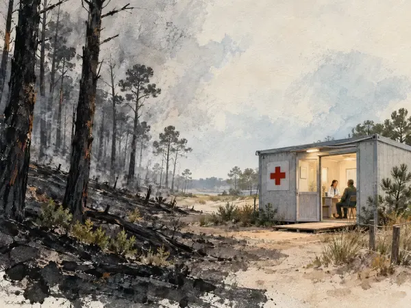 Illustration - Soins au Porge après l’incendie