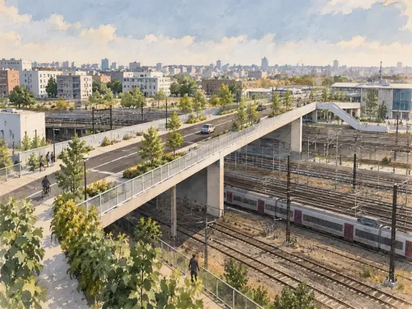Illustration - Pont des Ardoines au-dessus des voies