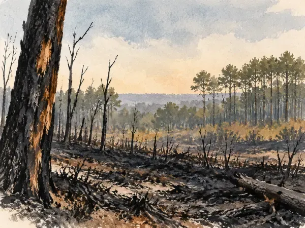 Illustration - forêt après incendie