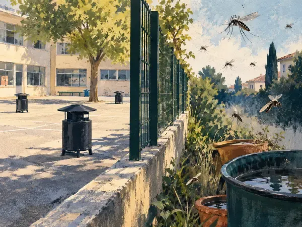 Illustration - Piège anti-moustique dans une cour d’école