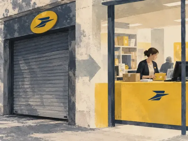 Illustration d’un guichet postal