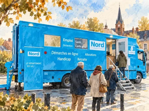 Illustration - Camion bleu France Services itinérant