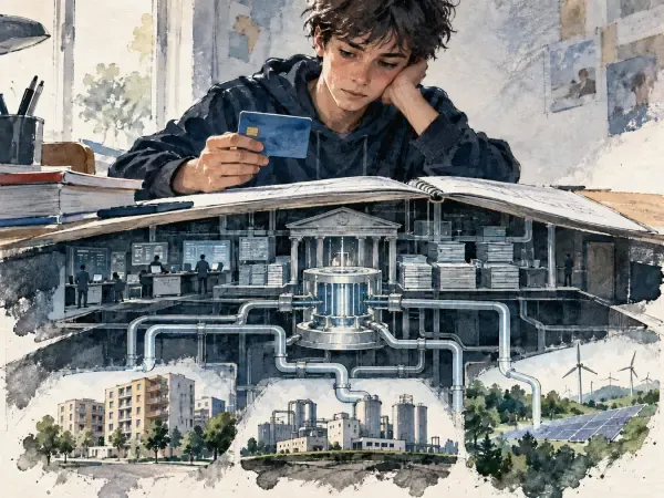 Illustration - Collégien face au système bancaire