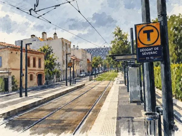Illustration - Lycée toulousain et tram perturbé