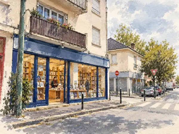 Illustration - librairie de centre-ville