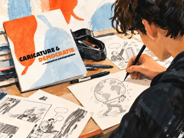 Illustration - Lycéens et dessin de presse