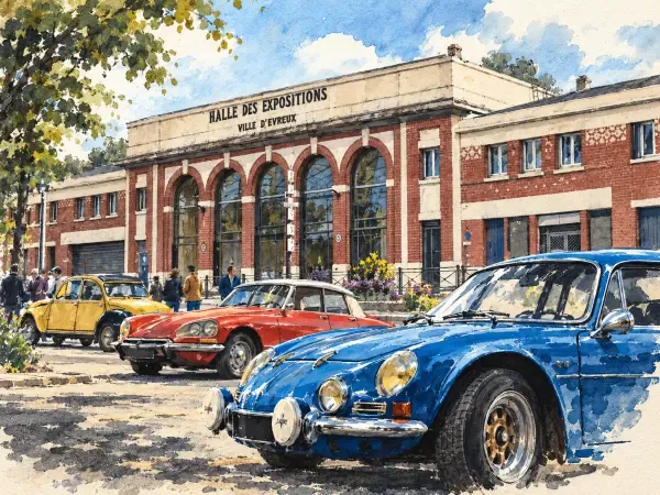 Voitures anciennes dans les rues d’Évreux