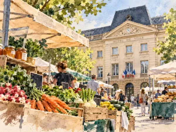 Illustration - marché de producteurs à Issy