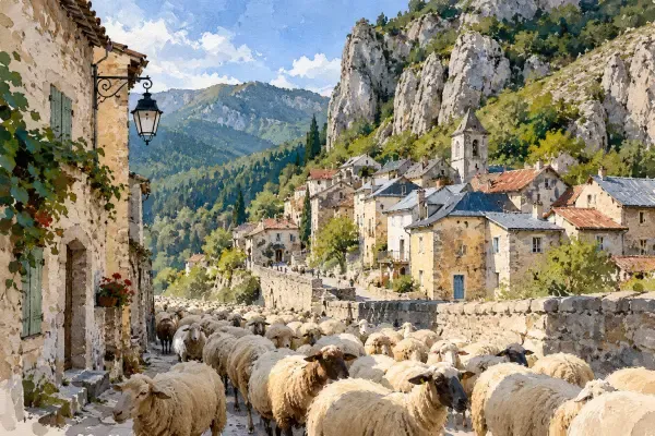 Illustration - transhumance à Roubion