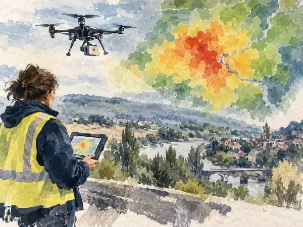 Illustration - mesure de radioactivité par drone