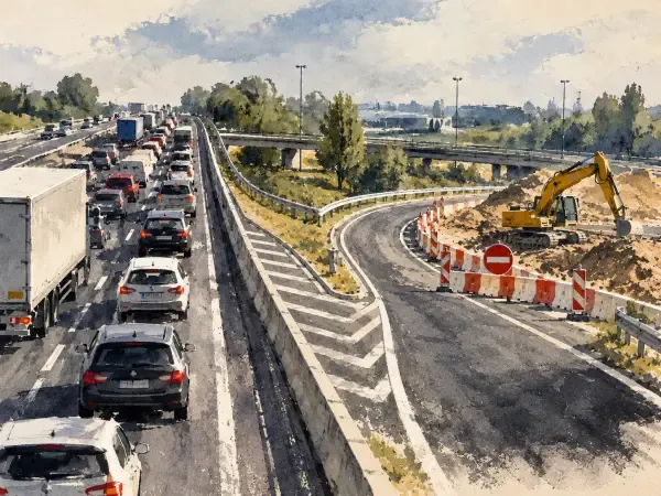 Illustration - échangeur routier en travaux
