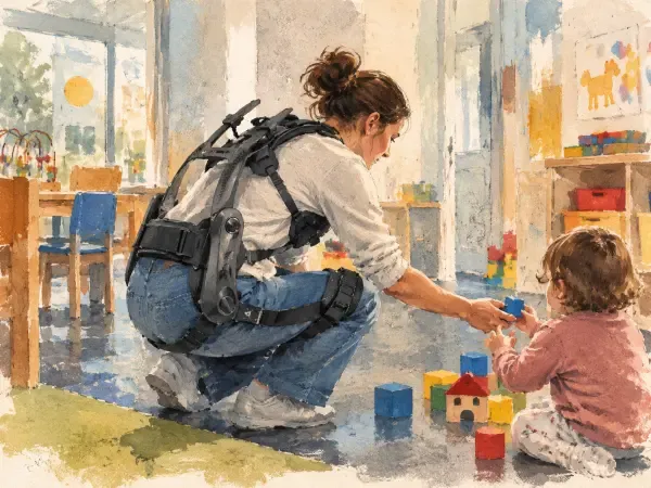Illustration exosquelette en crèche