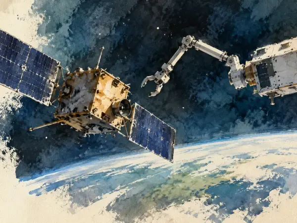 Illustration - satellite en orbite