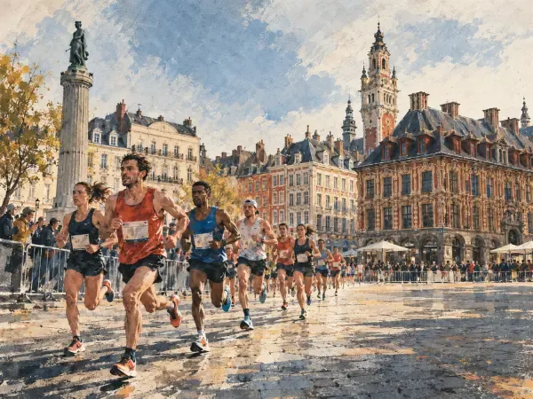 Illustration de coureurs à Lille