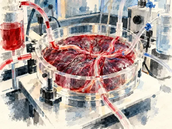 Illustration - placenta perfusé en laboratoire