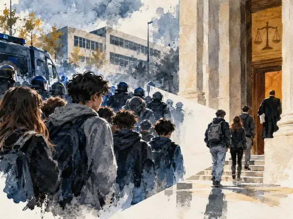 Illustration de la mobilisation lycéenne