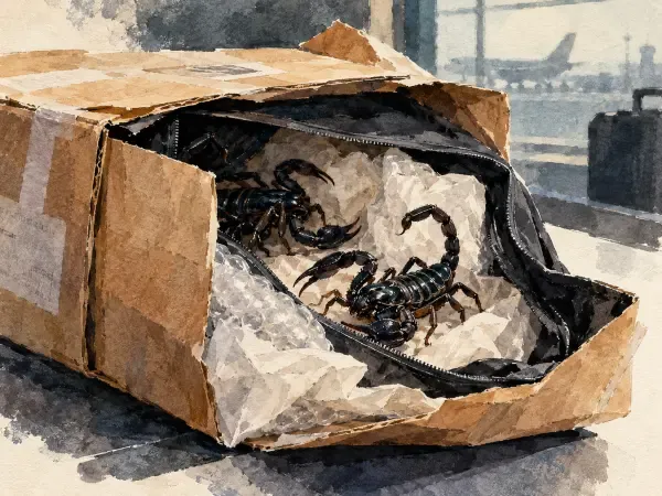 Scorpions interceptés dans un colis à Roissy